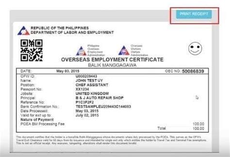 How to Get POEA Balik Manggagawa OEC Online .